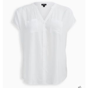 CHALLIS BUTTON-FRONT DOLMAN SLEEVE TOP size 2x